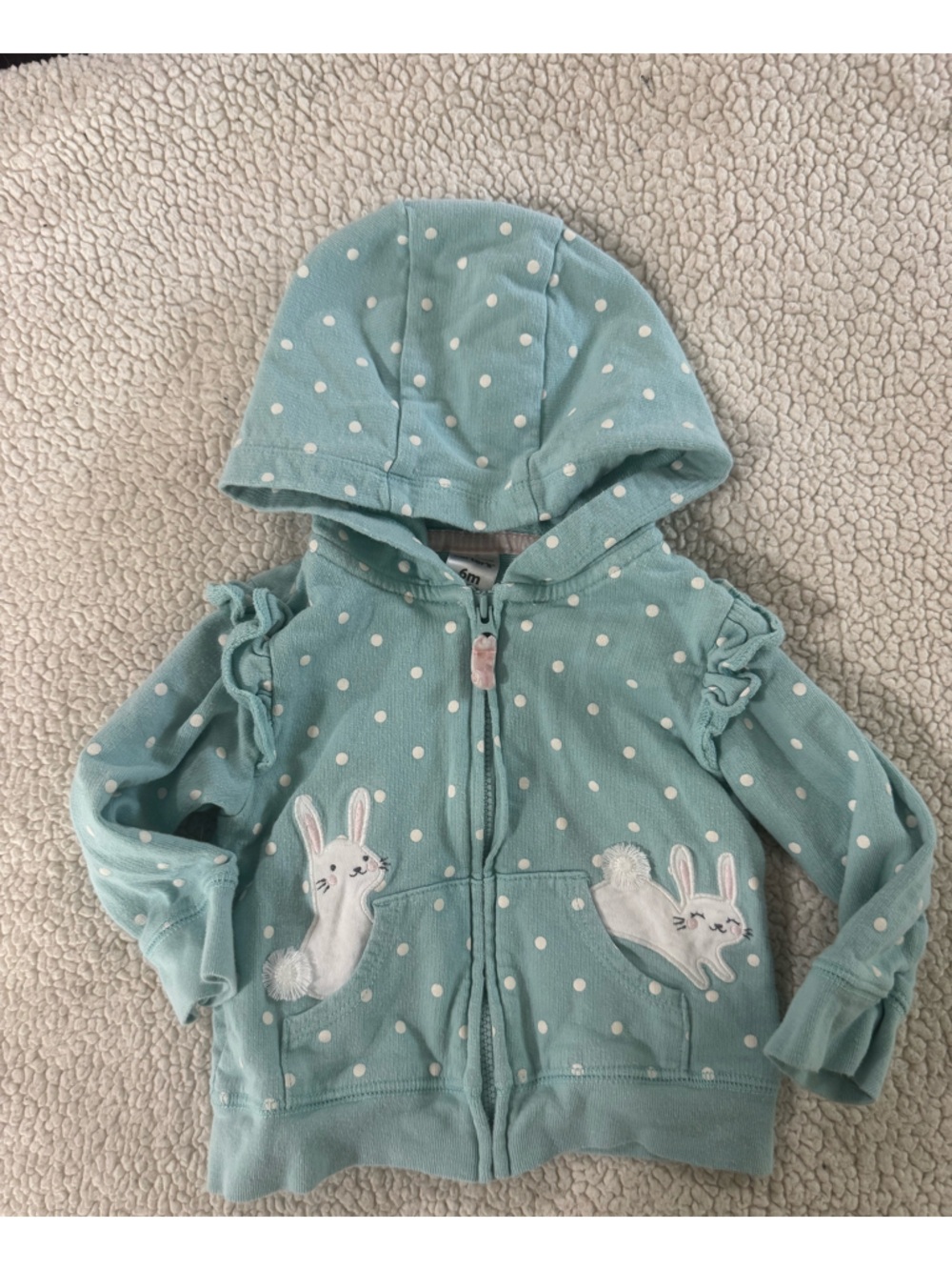 Carter's light blue Polka Dot Zippered Hoodie